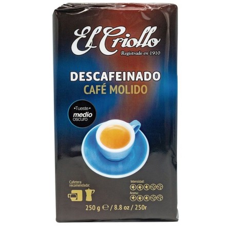 Café molido descafeinado El Criollo 250 g