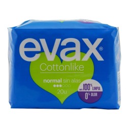 Compresas sin alas normal cottonlike  Evax 20 ud