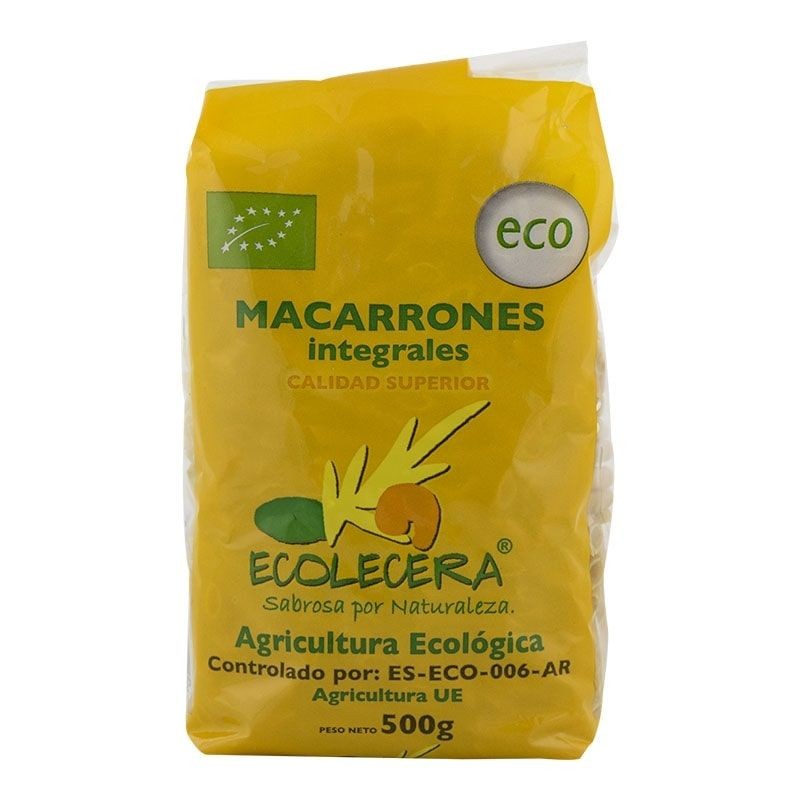 Macarrones integrales ecológicos Ecolecera 500 g