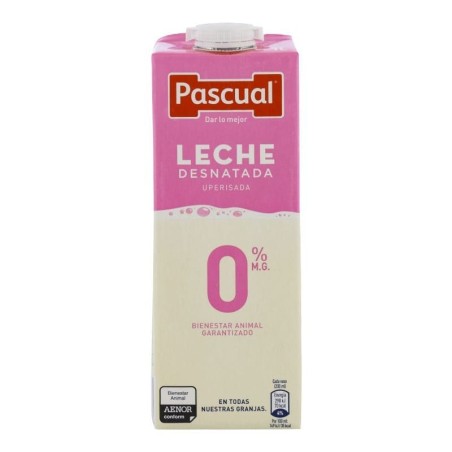 Leche desnatada 0% Pascual 1 litro pack 6 bricks