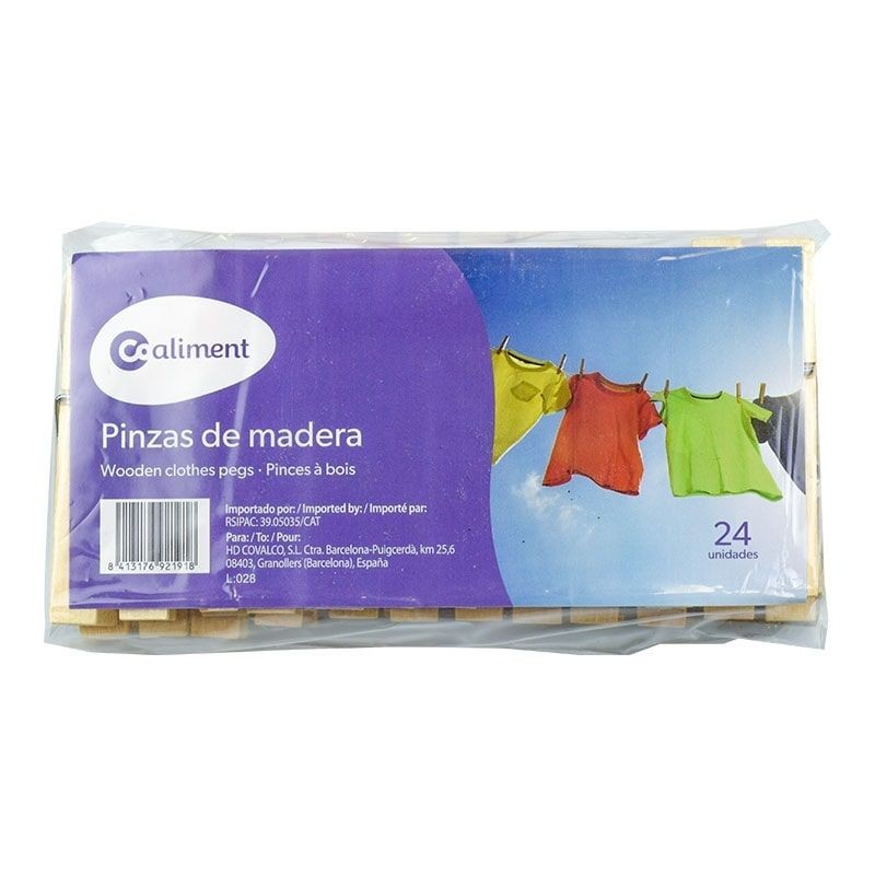 Pinzas de madera Coaliment 24 ud Pinzas de madera Coaliment 24 ud