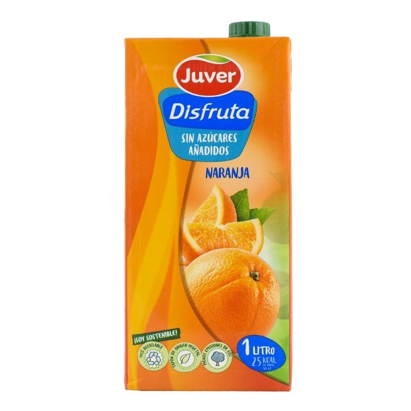 Zumo naranja sin azúcar Disfruta Juver 1 litro