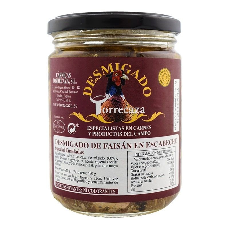 Faisán desmigado en escabeche Torrecaza 640 g Faisán desmigado en escabeche Torrecaza 640 g