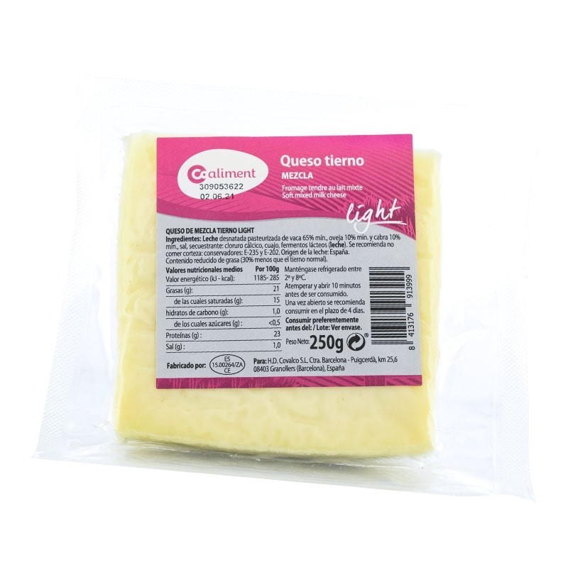 Queso tierno light mezcla Coaliment 250 g Queso tierno light mezcla Coaliment 250 g