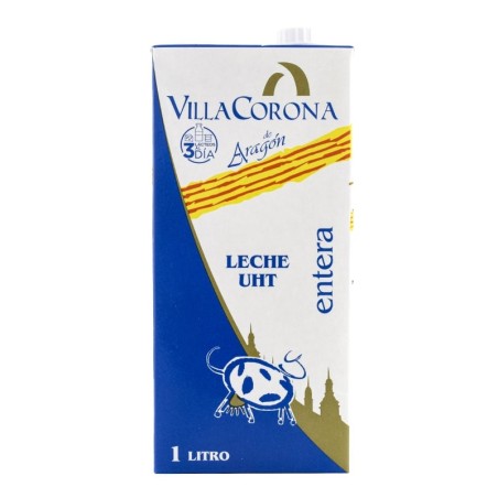Leche entera Villacorona 1 litro pack de 6 bricks