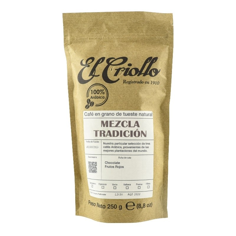 Café en grano mezcla tradición El Criollo  250 g