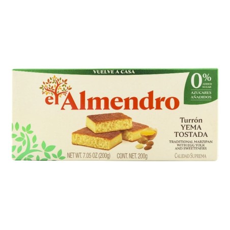 Turrón de yema tostada sin azúcar El Almendro 200 g
