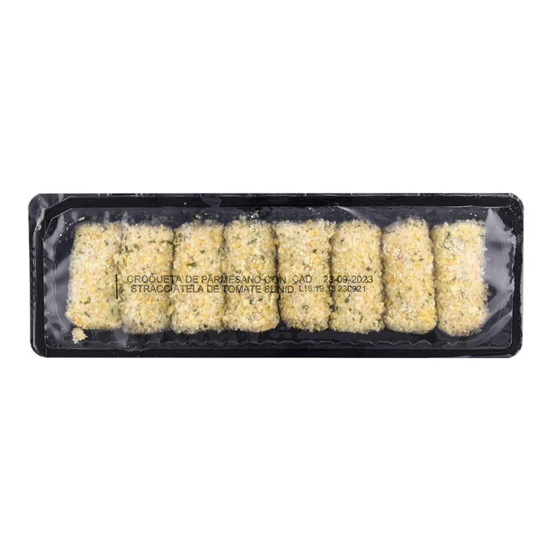 Croquetas de parmesano con stracciatella de tomate 8 ud 240 g Croquetas de parmesano con stracciatella de tomate 8 ud 240 g