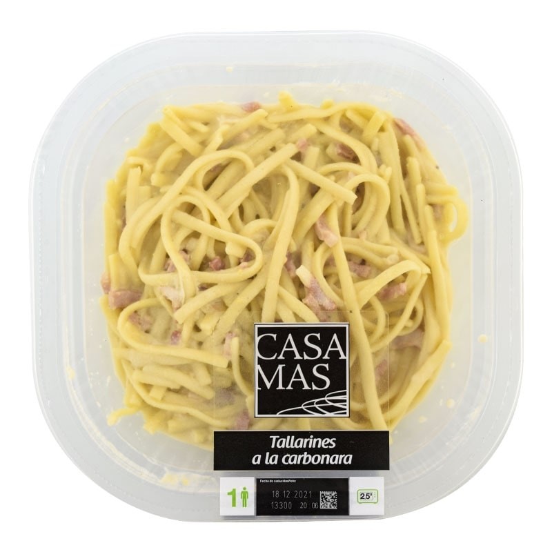 Tallarines a la carbonara Casa Mas 1 ración 280 g Tallarines a la carbonara Casa Mas 1 ración 280 g