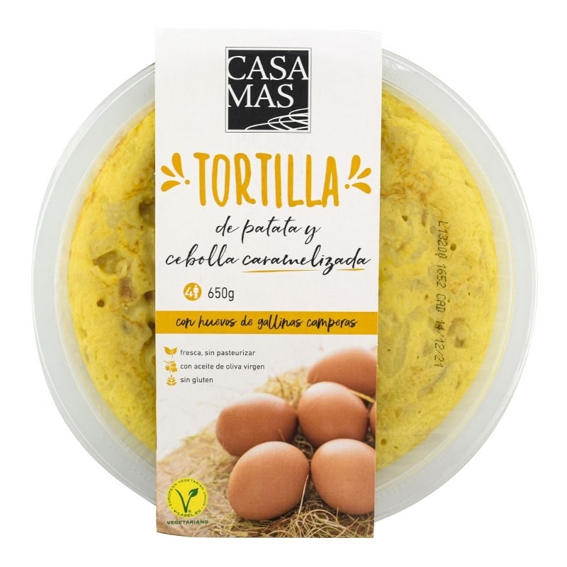 Tortilla de patata con cebolla caramelizada Casa Mas 4 raciones 650 g