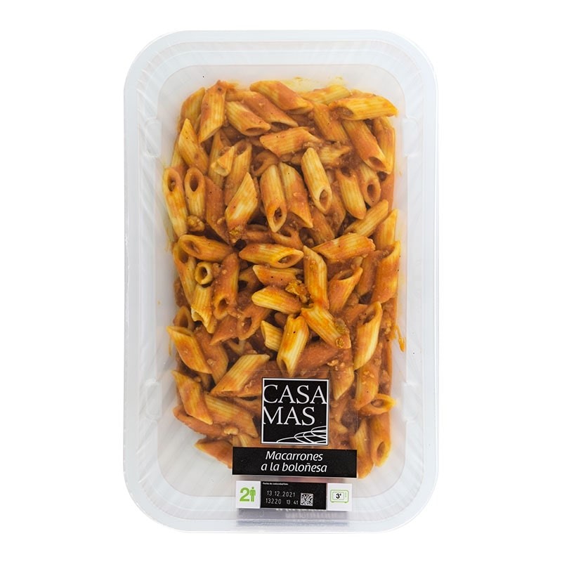 Macarrones a la boloñesa Casa Mas 2 raciones 500 g