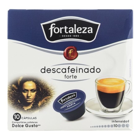 Cápsulas café descafeinado forte Fortaleza compatibles con Dolce Gusto 10 ud
