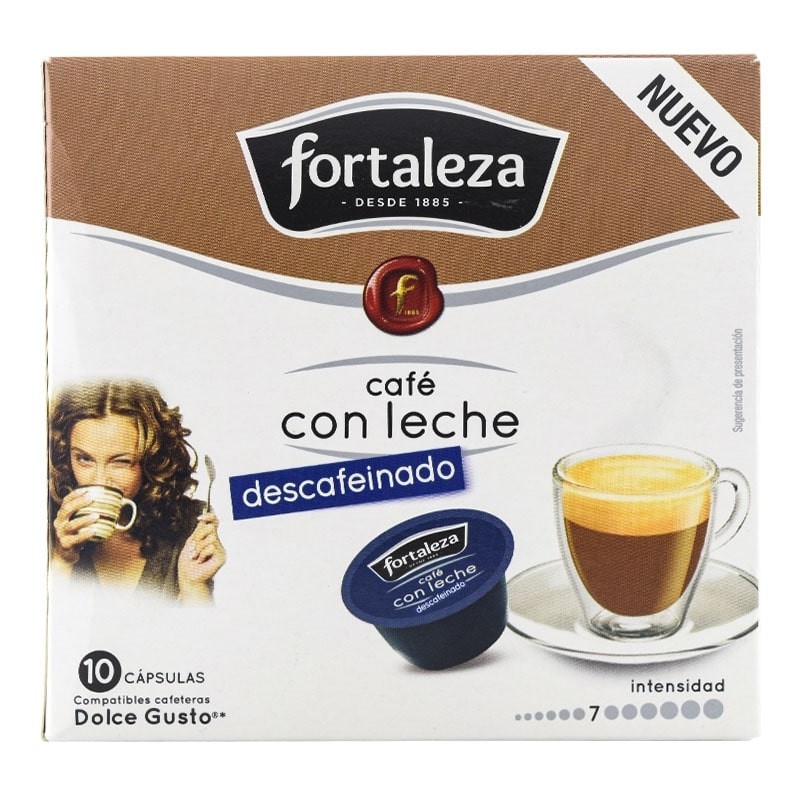 Comprar Cápsulas Dolce Gusto café con leche descafeinado Fortaleza 10 ud