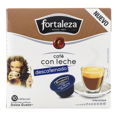 Cápsulas Dolce Gusto café con leche descafeinado Fortaleza 10 ud