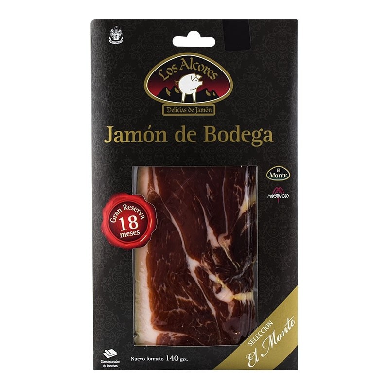 Jamón Bodega Selección El Monte Los Alcores loncheado 140 g Jamón Bodega Selección El Monte Los Alcores loncheado 140 g