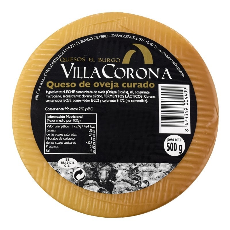 Queso curado de oveja Villa Corona 500 g