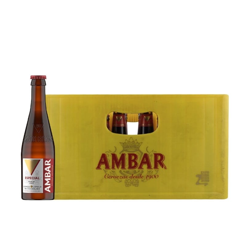 Cerveza Ambar Especial 20 cl caja 30 botellines cristal retornable-Zaragoza Cerveza Ambar Especial 20 cl caja 30 botellines cristal retornable-Zaragoza