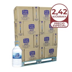 Agua mineral Font Vella 6.25 litros palet 36 cajas de 3 garrafas
