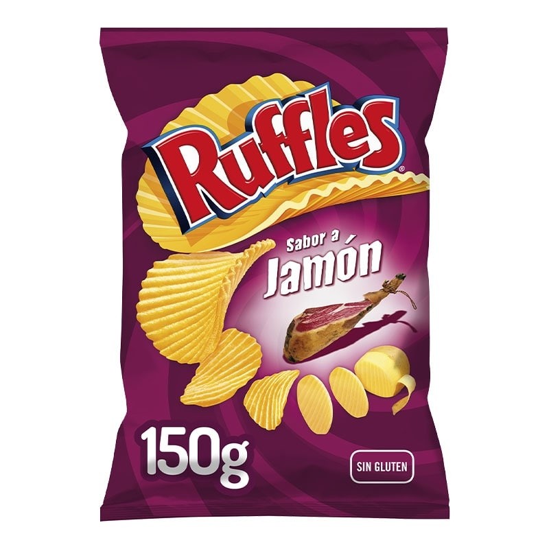 Patatas fritas Ruffles Jamón bolsa 150 g