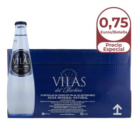 Agua mineral Vilas del Turbón 330 ml pack 24 botellas cristal
