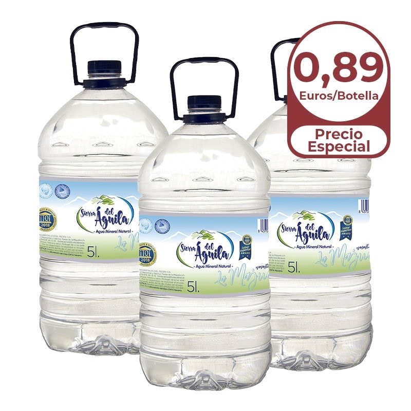 Agua mineral Sierra del Águila 5 litros 10 pack de 4 garrafas