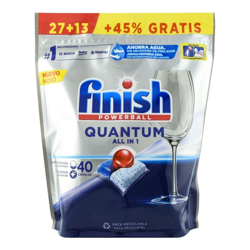 Comprar Detergente lavavajillas Finish Powerball Quantum Todo en 1 23  cápsulas + 17 gratis