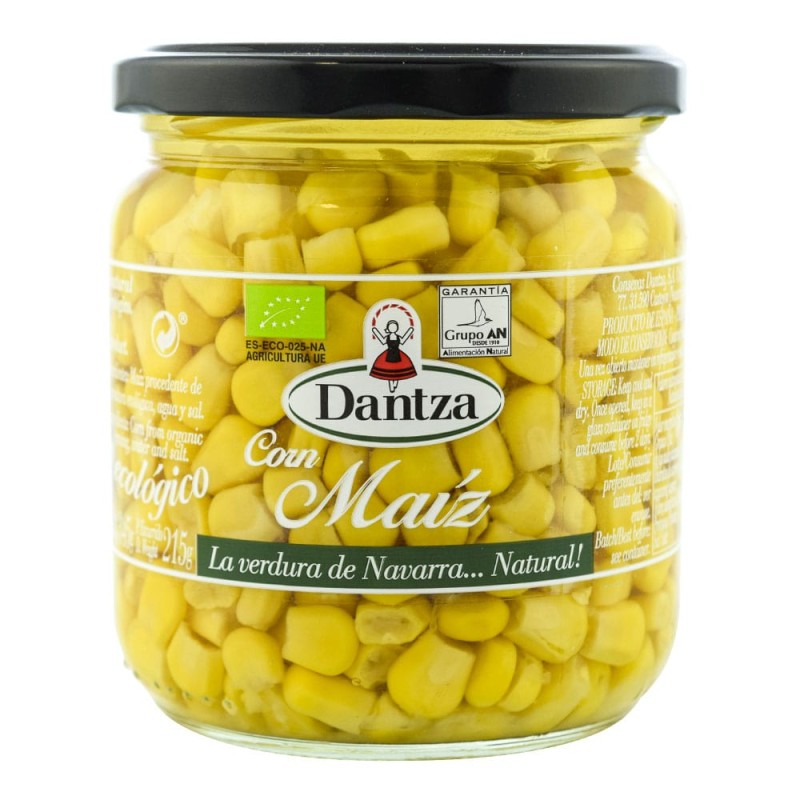 Maíz al natural ecológico de Navarra Dantza 345 g Maíz al natural ecológico de Navarra Dantza 345 g