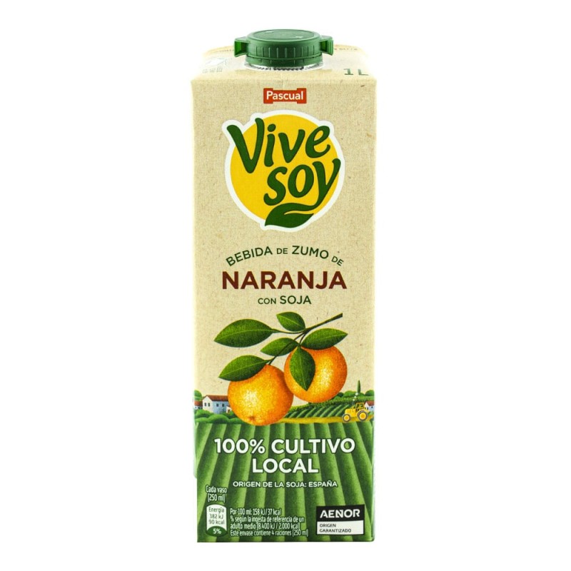 Bebida de zumo de naranja con soja Vivesoy 1 litro