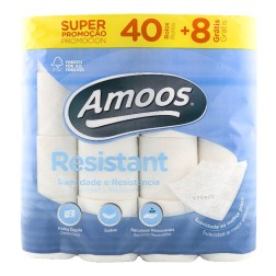 Papel higiénico Amoos doble capa 40 rollos + 8 gratis