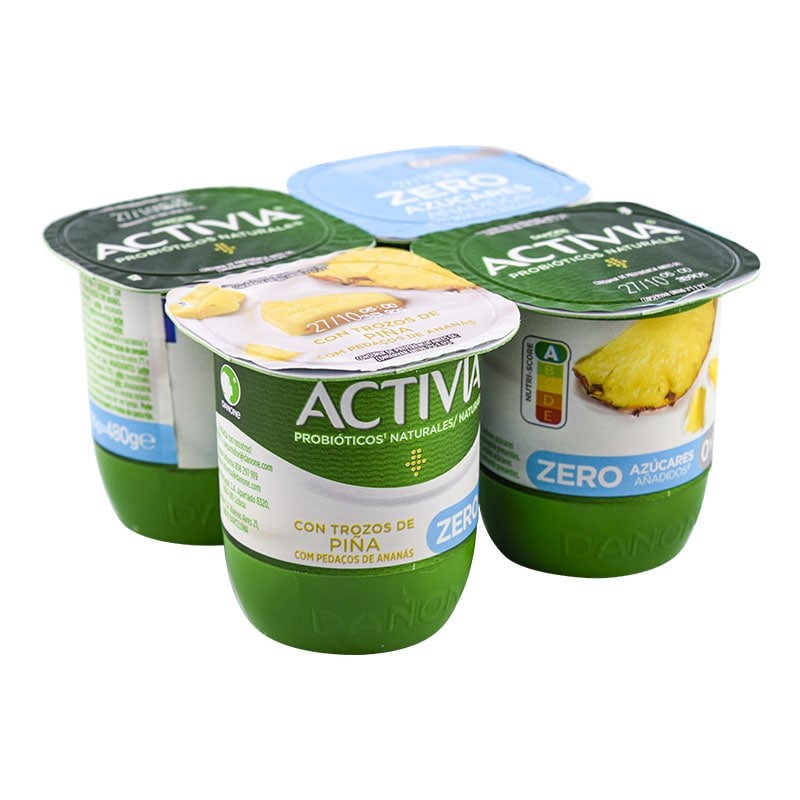 Yogur Activia con piña 0% 4x120 g Yogur Activia con piña 0% 4x120 g
