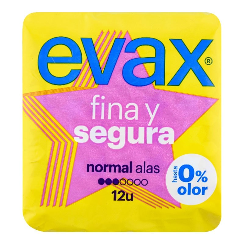 Compresas normal sin alas Evax fina y segura 12 ud