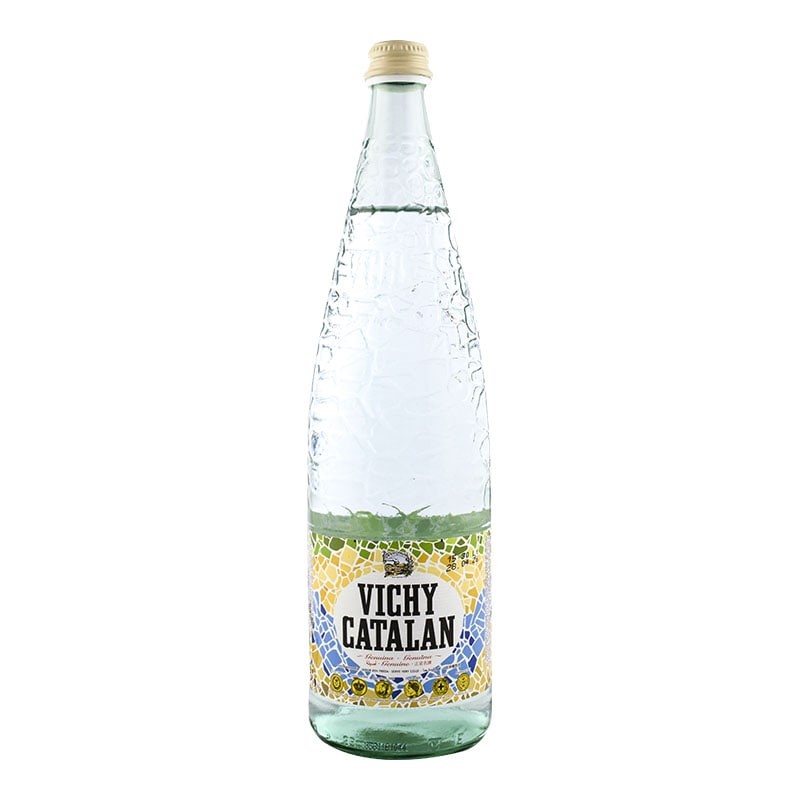 Agua con gas Vichy Catalan 1 litro pack 12 botellas cristal