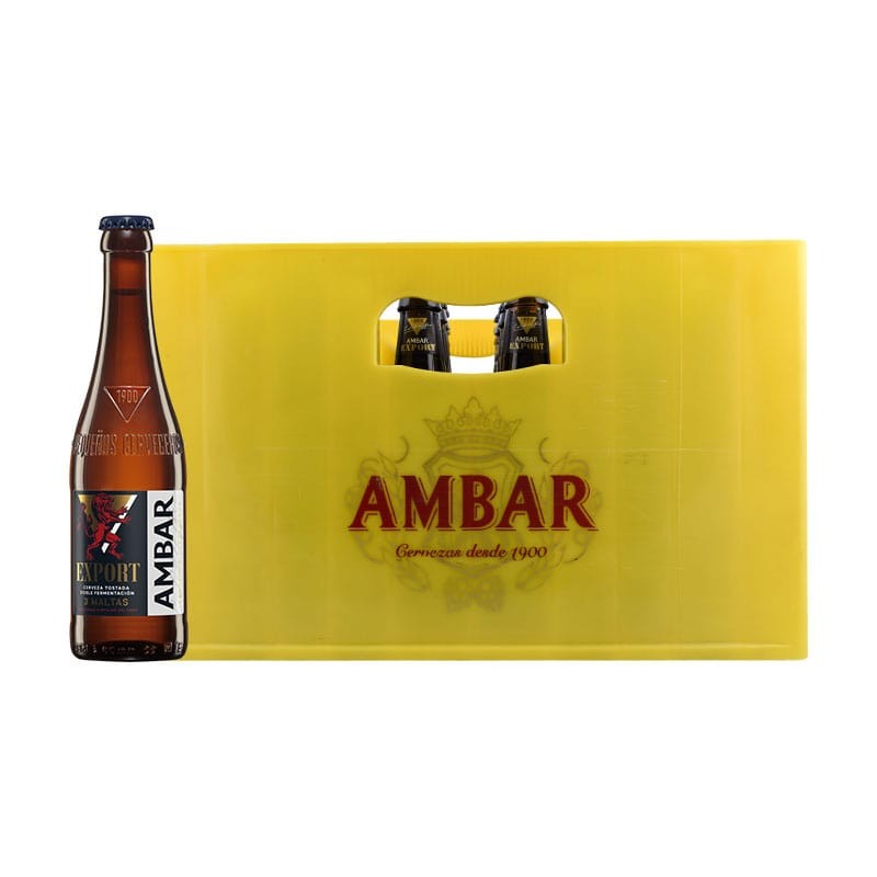 Cerveza Ambar Export 33 cl caja 24 botellines cristal retornable-Zaragoza Cerveza Ambar Export 33 cl caja 24 botellines cristal retornable-Zaragoza