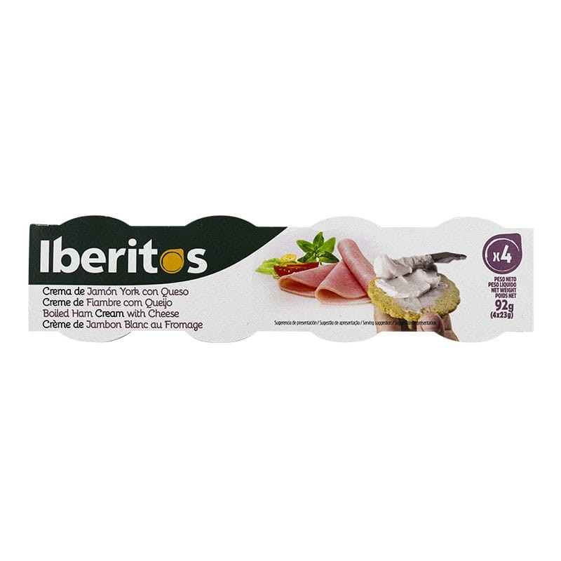 Crema de jamón York con queso Iberitos 4x23 g Crema de jamón York con queso Iberitos 4x23 g