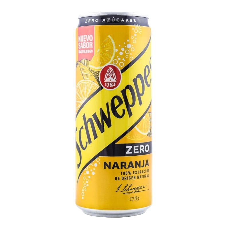 Refresco de naranja Schweppes Zero 33 cl pack 24 latas