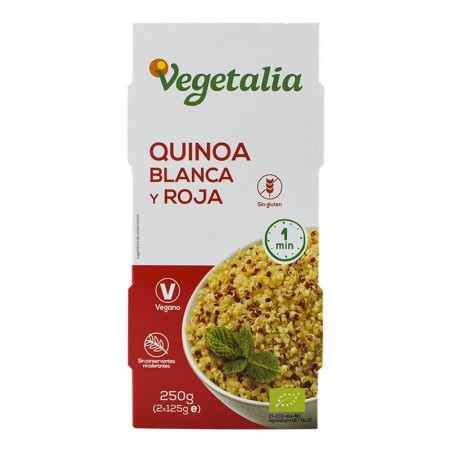 Quinoa blanca y roja ecológica vegana sin gluten Vegetalia 2x125 g