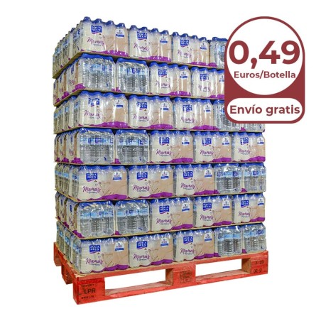 Agua mineral Aquadeus 500 ml palet 126 packs de 12 botellas