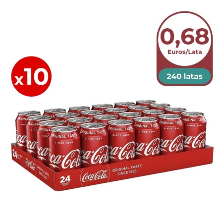 Coca Cola Original 33 cl 10 packs 24 latas-Importación