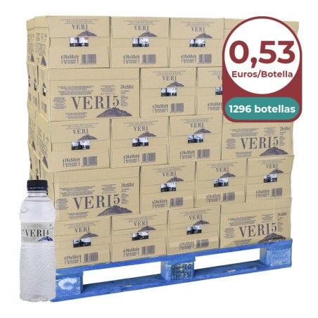 Agua mineral Veri 500 ml palet 54 cajas de 24 botellas