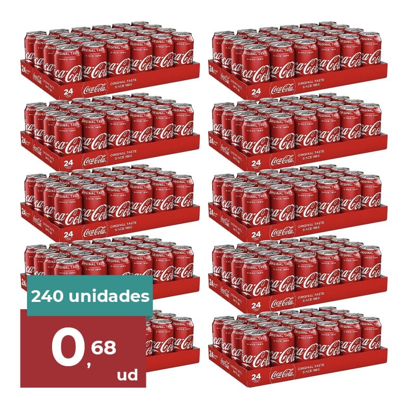 Coca Cola Original 33 cl 10 packs 24 latas-Importación Coca Cola Original 33 cl 10 packs 24 latas-Importación