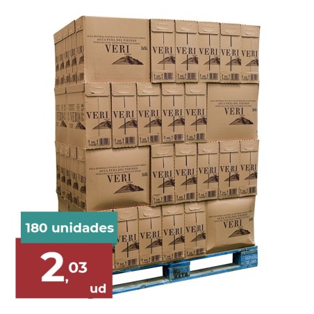 Agua mineral Veri 5 litros palet 60 cajas de 3 garrafas