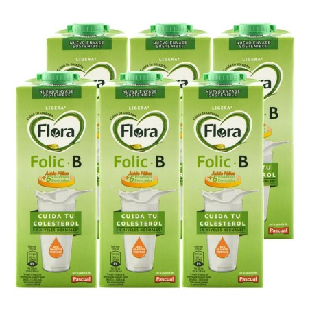 Leche semidesnatada Flora 1 litro pack 6 bricks