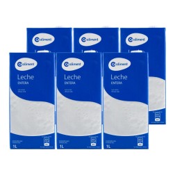 Leche entera Coaliment 1 litro pack 6 bricks