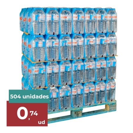 Agua mineral Bezoya 1.5 litros palet 84 packs de 6 botellas