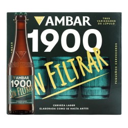 Cerveza Ambar 1900 Sin Filtrar 33 cl caja 12 botellines