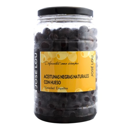 Aceitunas negras naturales con hueso José Lou 900 g