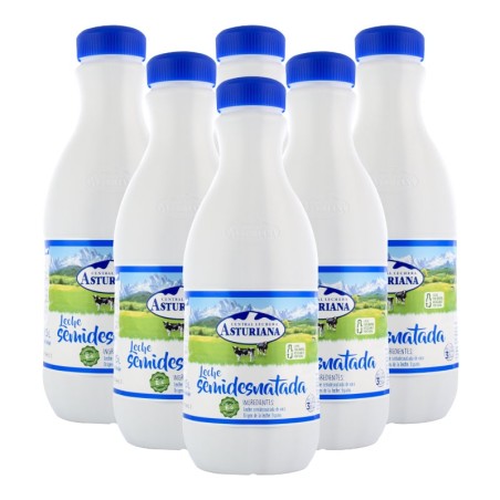 Leche semidesnatada Asturiana 1.5 litros pack 6 botellas