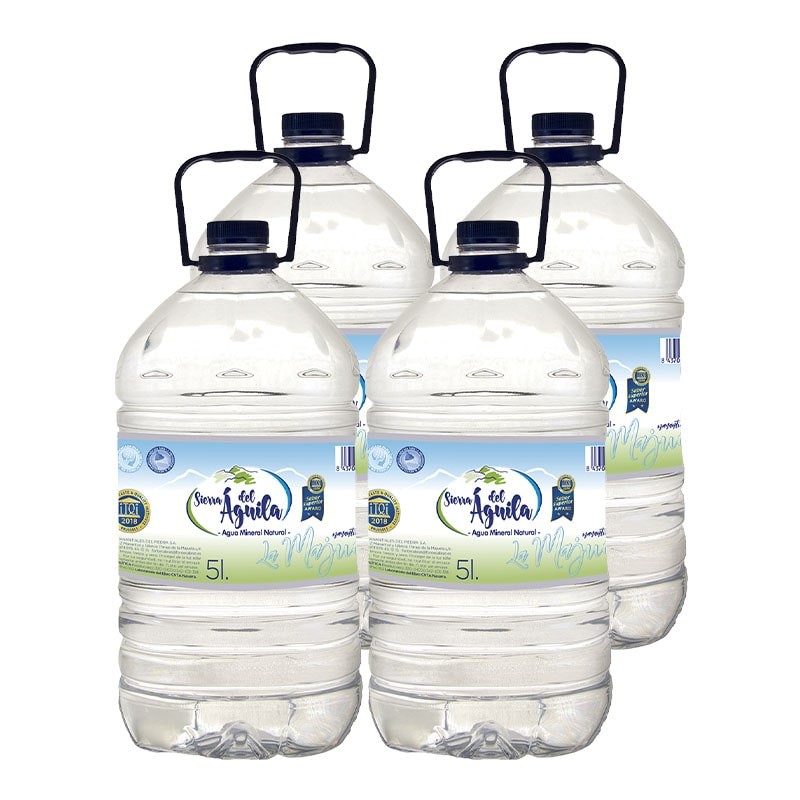Agua mineral Sierra del Águila 5 litros pack 4 garrafas Agua mineral Sierra del Águila 5 litros pack 4 garrafas