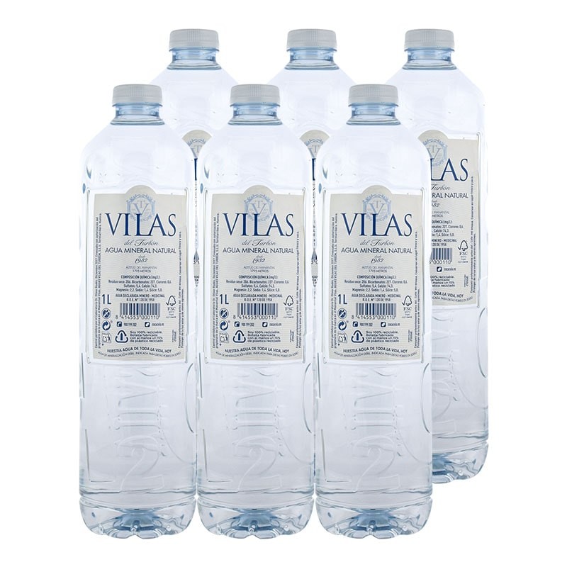 Agua mineral Vilas del Turbón 1 litro pack 6 botellas Agua mineral Vilas del Turbón 1 litro pack 6 botellas