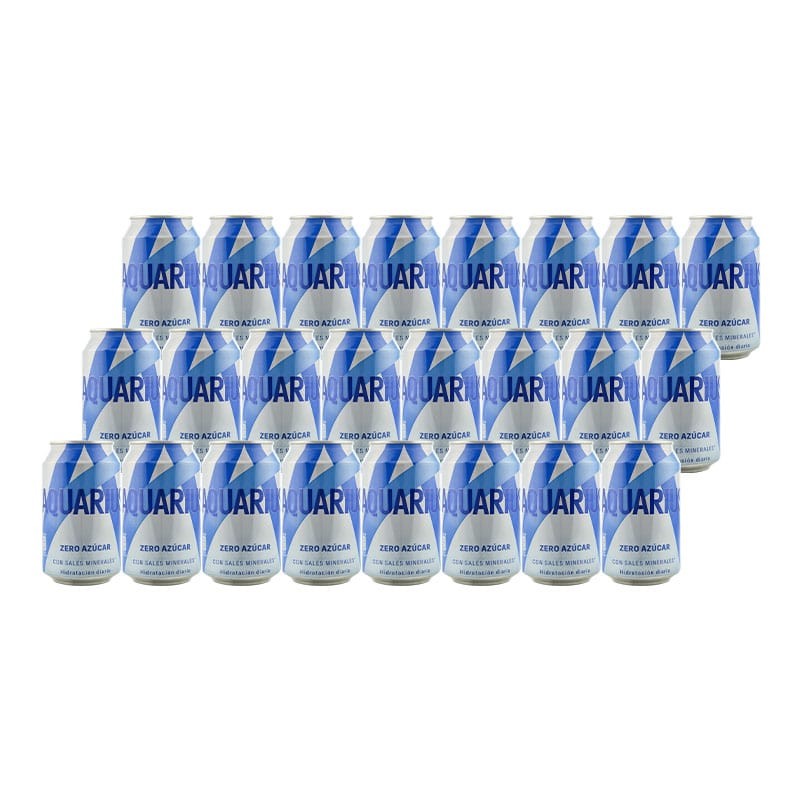 Bebida isotónica Aquarius Zero limón 33 cl pack 24 latas Bebida isotónica Aquarius Zero limón 33 cl pack 24 latas
